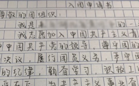 初中入团申请书